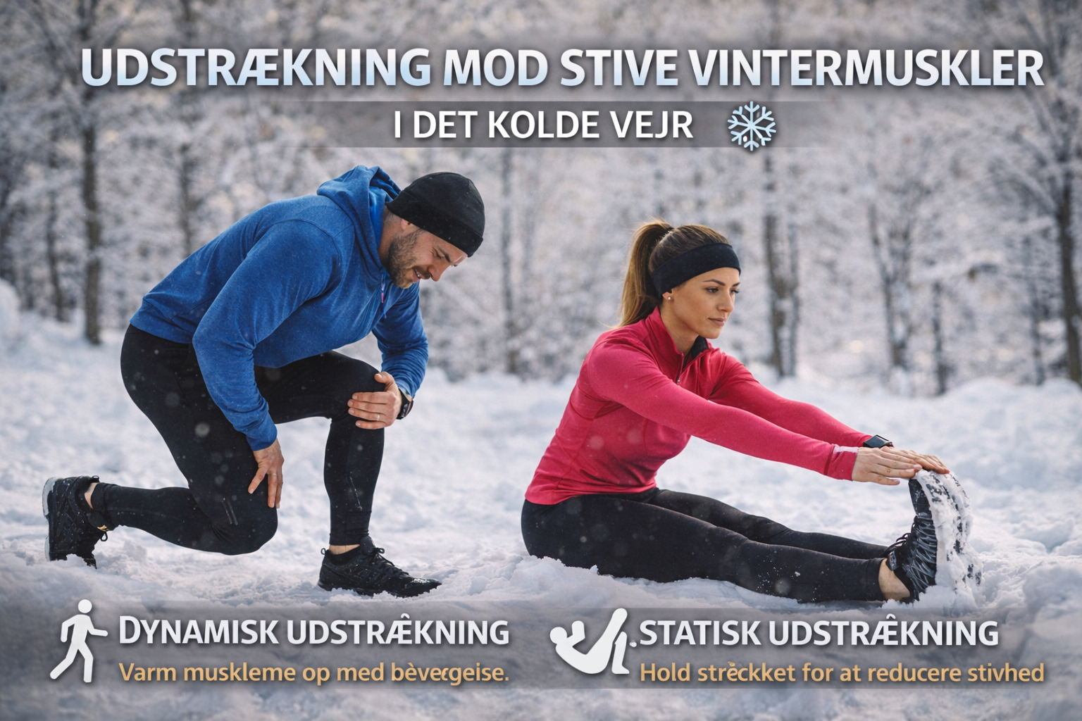 Udstrækning mod stive vintermuskler i det kolde vejr