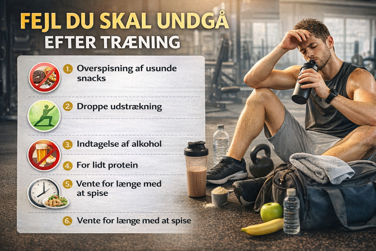 6 Ting du ALDRIG skal gøre efter en træning