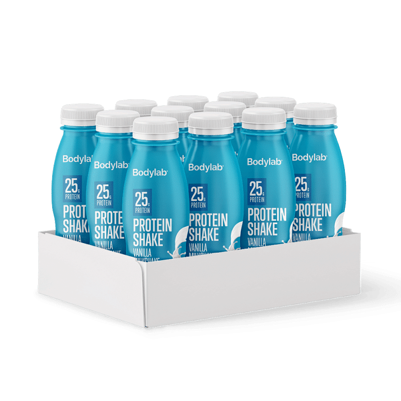 Protein Shake (12 x 330 ml) - Vanilla Milkshake (Bedst før 15-07-2024)