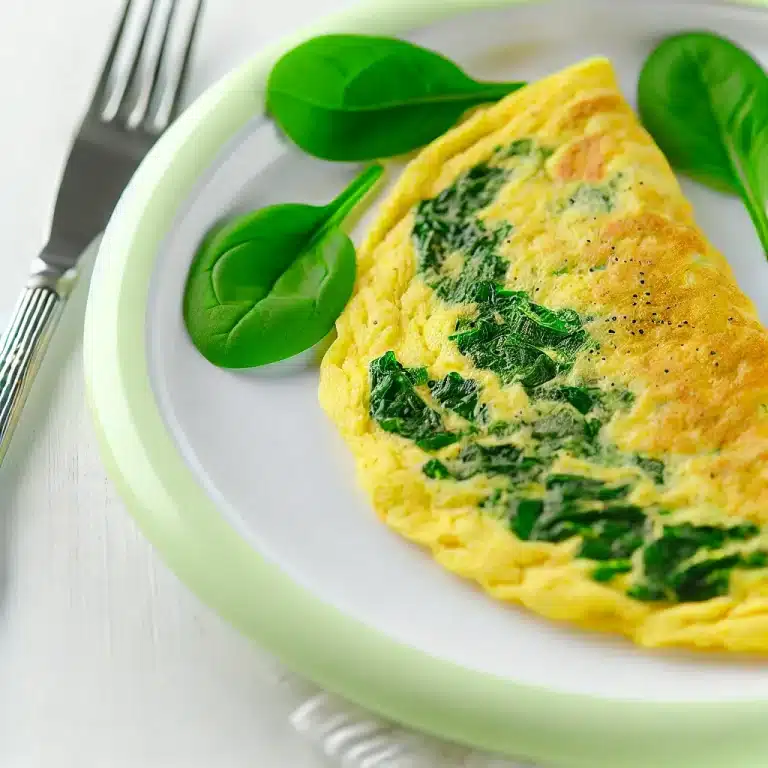 Sund og lækkert Omelet med Spinat